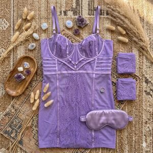 Torrid Curve Lavender Lace Longline Bustier Bra Size 2 Plus Lingerie